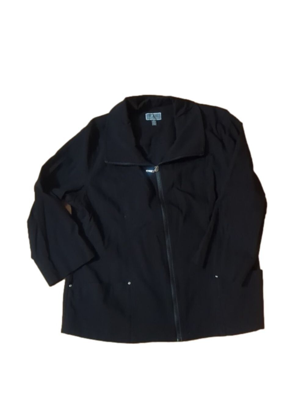JM Collection Black Zip Up Jacket Blazer Size 16